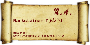 Marksteiner Ajád névjegykártya